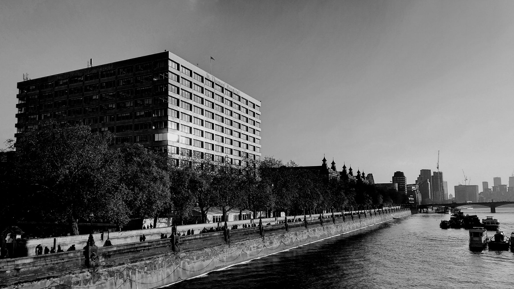 St Thomas' Hospital beside the Thames in London