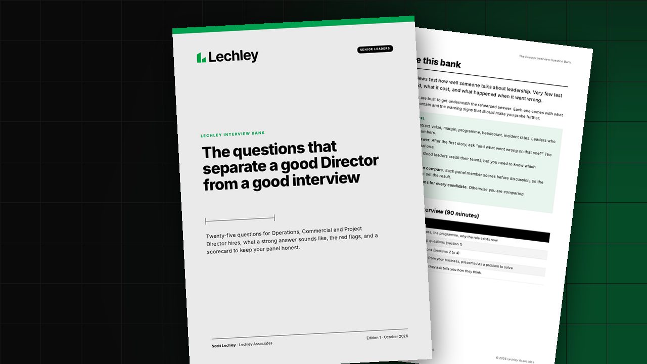 The cover and an inside page of the Director interview question bank